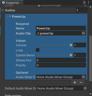 Editing the Audio Manager Prefab