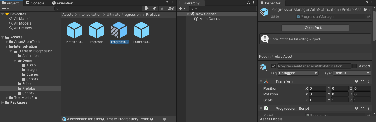 Progression Manager Prefab Progression Manager Prefab