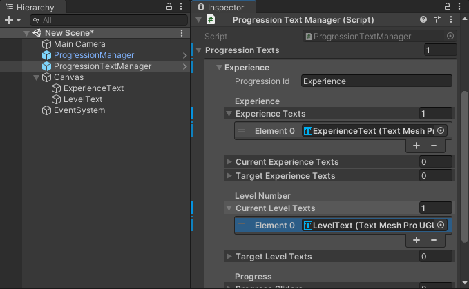 Progression Manager Prefab Progression Manager Prefab